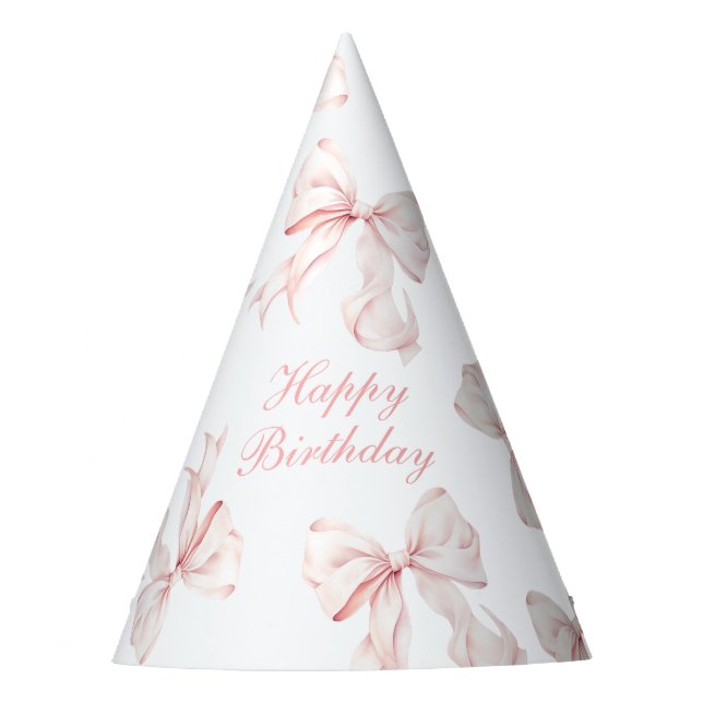 Pink Bow Birthday Hat (Front)