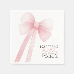 Pink Bow Birthday Napkin