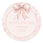 Pink Bow Birthday Party Whimsy Toile Personalised