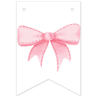 pink bow birthday streamers bunting 