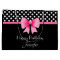 Pink Bow Black And White Polka Dots Birthday