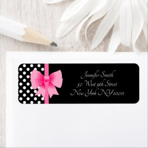 Pink Bow Black & White Polka Dots Pattern Name