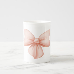 Pink Bow Bone China Mug