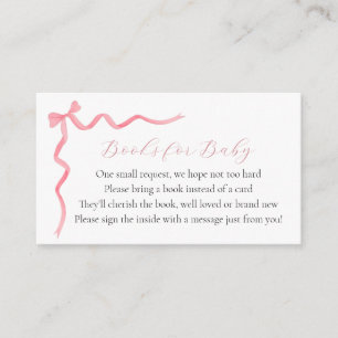 Pink Bow Books for Baby Enclosure Card