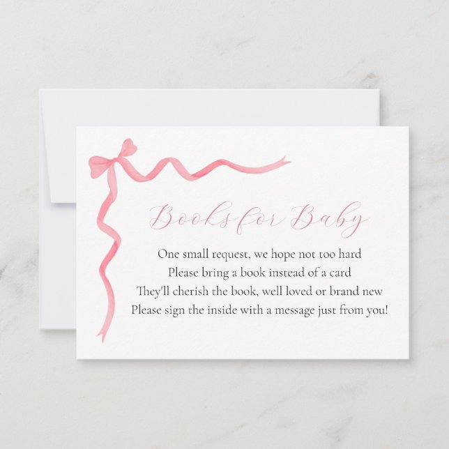 Pink Bow Books for Baby Enclosure Card (Front)