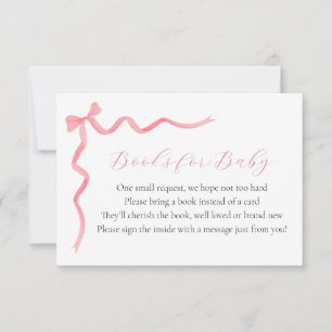 Pink Bow Books for Baby Enclosure Card