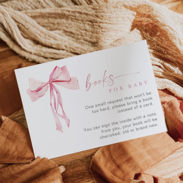 Pink Bow Books for Baby Insert Card Blush Girl (Creator Uploaded)