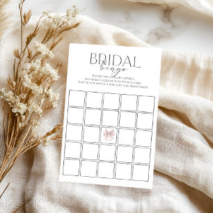 Pink Bow Bridal Shower Bingo Game
