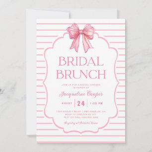 Pink Bow Bridal Shower Brunch Invitation