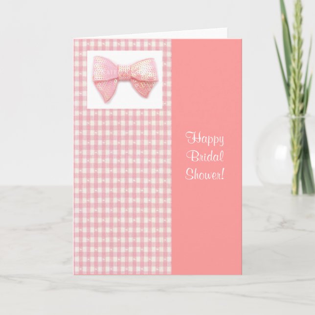 Pink Bow Bridal Shower Card (Front)