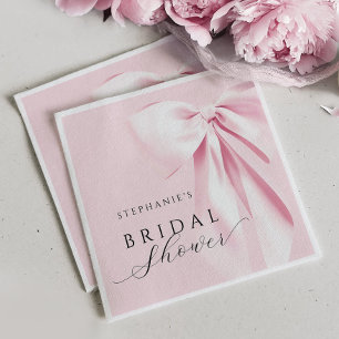 Pink Bow Bridal Shower Napkin