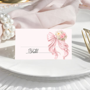 Pink Bow Bridal Shower Place Card