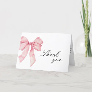 Pink Bow Bridal Shower Thank You Card
