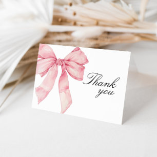 Pink Bow Bridal Shower Thank You Card