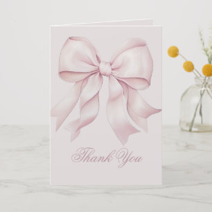 Pink Bow Bridal Shower Thank You Card
