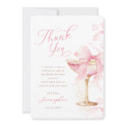 Pink Bow Brunch and Bubbly Thank You Card