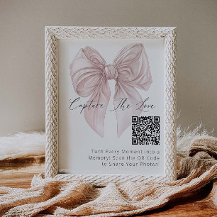 Pink Bow Capture The Love Hashtag  Poster