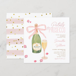 Pink Bow Champagne Brunch Bridal Shower Invite