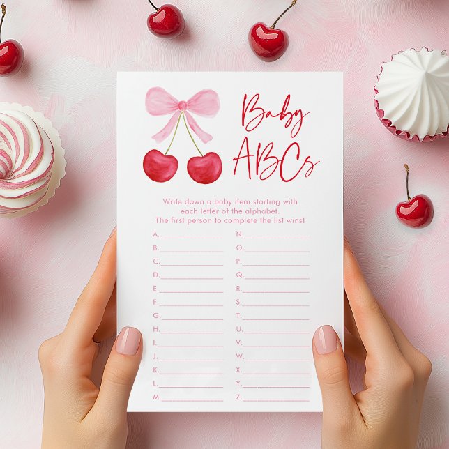 Pink Bow Cherry Baby ABCs Shower Game (Creator Uploaded)