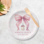 Pink Bow Chic Coquette Girl Baby Shower Paper Plate<br><div class="desc">Pink Bow Chic Coquette Girl Baby Shower Paper Plates</div>
