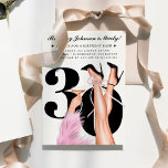 Pink Bow & Cocktails Coquette Modern 30th Birthday Invitation<br><div class="desc">Pink Bow & Cocktails Coquette Modern 30th Birthday Invitation

You can change skin colour by clicking Personalise - Edit using Design Tool and Hide/Unhide the layers
You can personalise for ANY change</div>