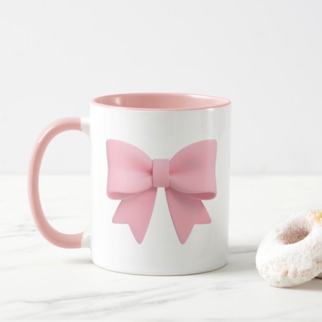 Pink Bow Coffee Mug 🎀 (With Donut)