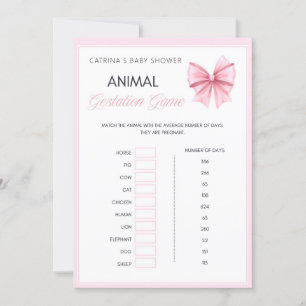 Pink Bow Coquette Baby Shower - Editable Name, 5x7 Invitation