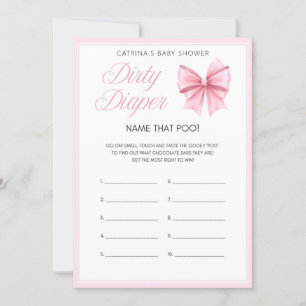 Pink Bow Coquette Baby Shower - Editable Name, 5x7 Invitation