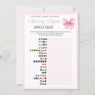Pink Bow Coquette Baby Shower - Editable Name, 5x7 Invitation