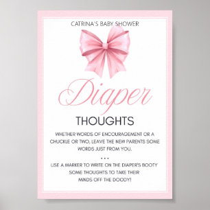 Pink Bow Coquette Baby Shower Sign