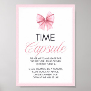 Pink Bow Coquette Baby Shower Sign