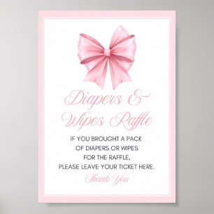 Pink Bow Coquette Baby Shower Sign