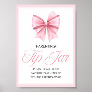 Pink Bow Coquette Baby Shower Sign