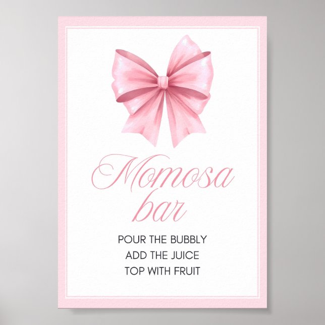 Pink Bow Coquette Baby Shower Sign (Front)