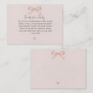Pink Bow Coquette Books for Baby Shower Card