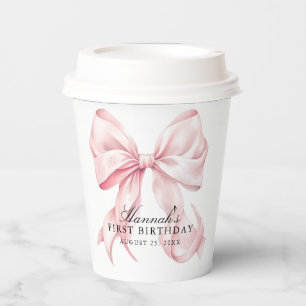 Pink Bow Coquette Bow Theme Paper Cups