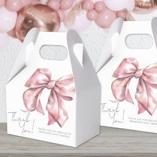 Pink Bow Coquette Girl Baby Shower Favour Box