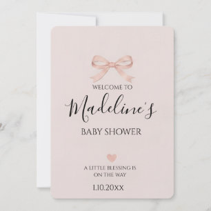 Pink Bow Coquette Girl Baby Shower Invitation