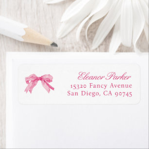 Pink Bow Coquette Girl Party Return Address
