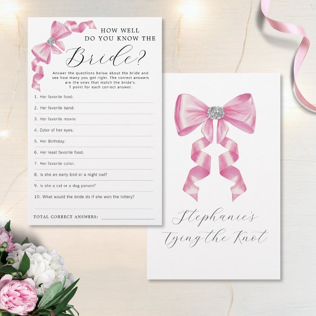 Pink Bow Coquette Glam Bridal Shower Game (Creator Uploaded)