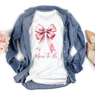 Pink Bow Coquette Mum To Be  T-Shirt