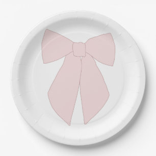 Pink Bow Coquette Paper Plate