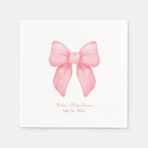 Pink Bow Coquette Personalised Name Napkin