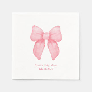 Pink Bow Coquette Personalised Name Napkin