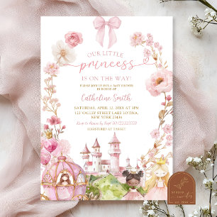 Pink Bow Coquette Princess Kingdom Baby Shower Invitation