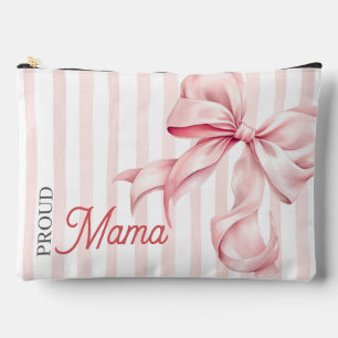 Pink Bow Coquette Proud Mama Accessory Pouch