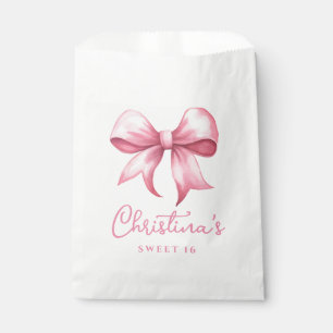 Pink Bow Coquette Sweet 16 Favour Bags