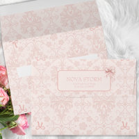 Pink Bow Coquette Toile Demask Personalised