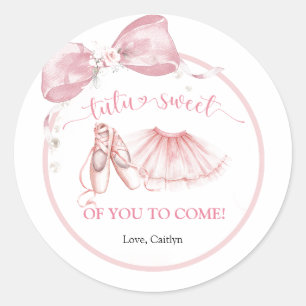 Pink Bow Coquette Tutu Sweet Thank You Classic Round Sticker