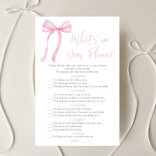Pink Bow Coquette What's In Your Phone Game